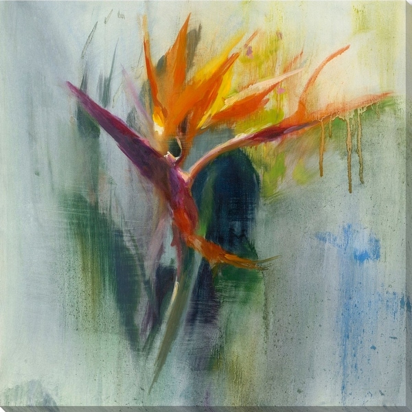 Green and Orange Square Canvas Wall Art Decor 28" x 28" - N/A