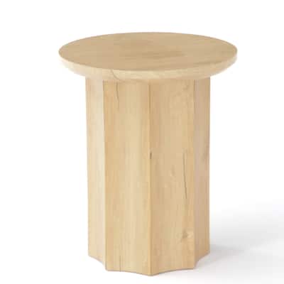 Round Side Table, Wooden End Table for Small Space - 1PC