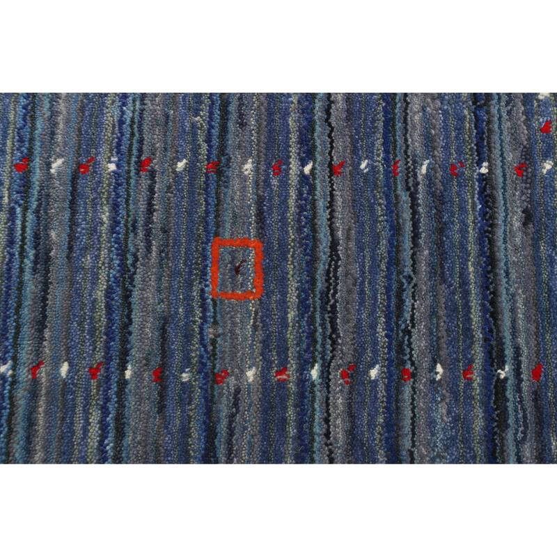 ECARPETGALLERY Hand Loomed Kashkuli Gabbeh Blue Wool Rug - 3'1 x 4'8