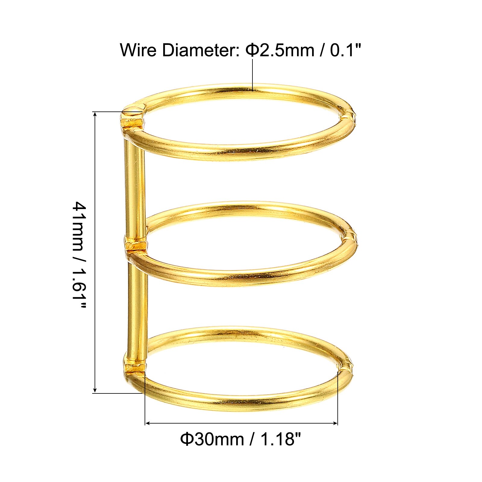10 Pieces Gold Book Rings 3-ring Rings Metal Leaf Binders 20mm