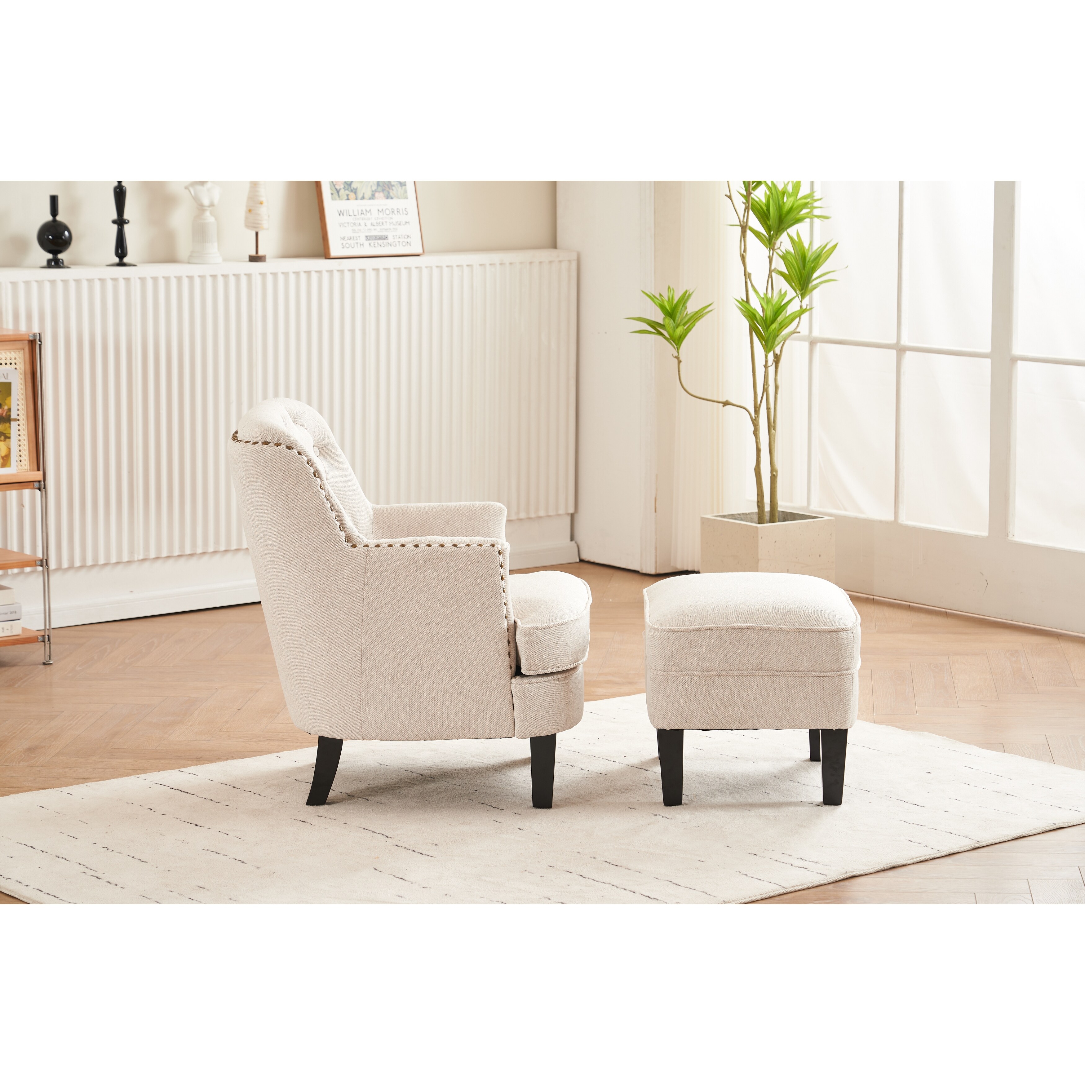 Nailhead chair and ottoman store