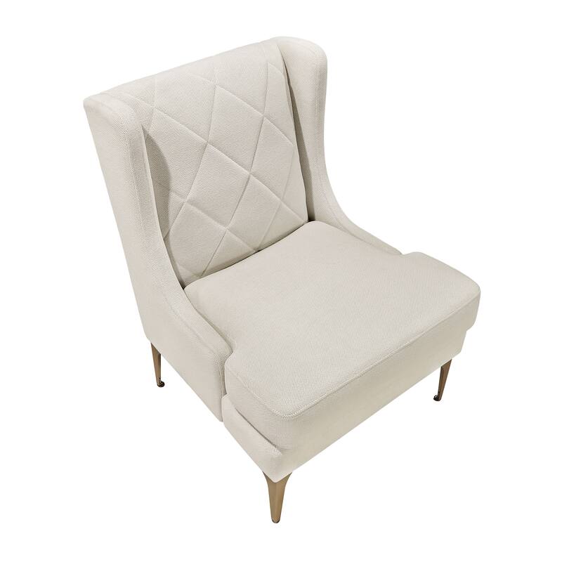 Margo 28" Chenille Accent Chair - Brushed Gold Finish Metal Legs