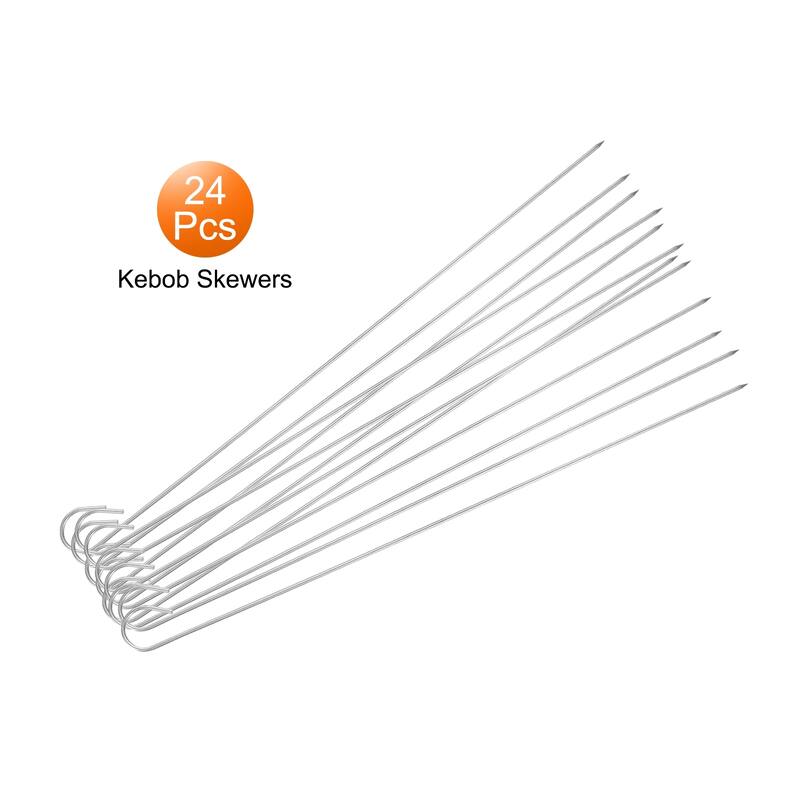 24pcs Kebob Skewers 28.5cm x 2.2mm Round BBQ Grill Sticks - 28.5cm x 2.2mm