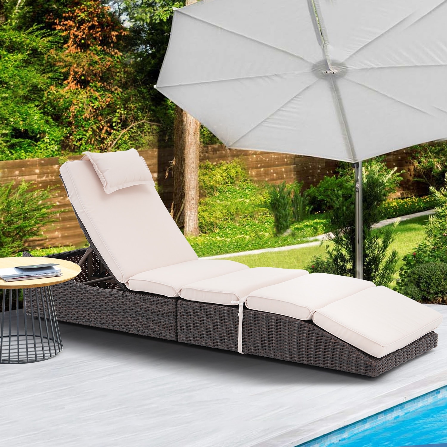 Wicker Folding Outdoor Chaise Lounges Bed Bath Beyond