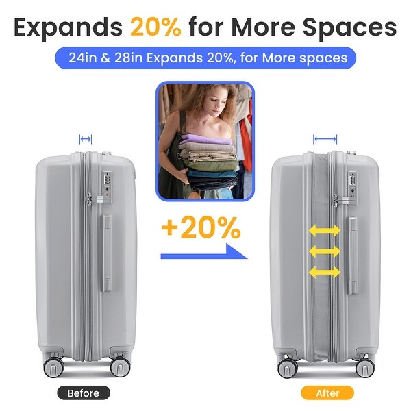 Luggage 4 Piece Sets Hard Shell Lightweight TSA Lock - On Sale