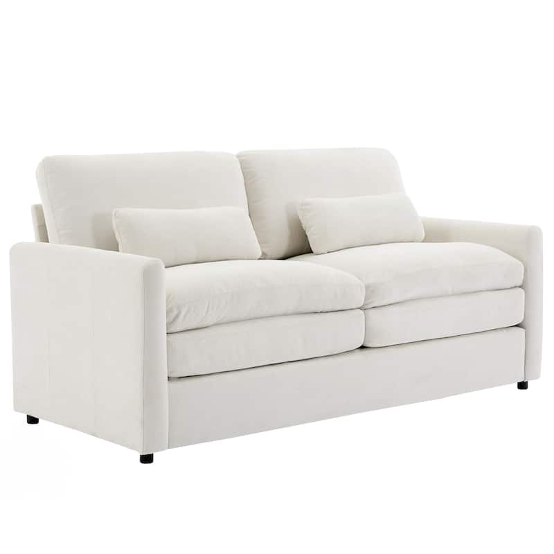 Roomfitters Oversized Upholstered Loveseat Sofa with Plush Double Cushions, Cloud-Inspired Comfy Couch