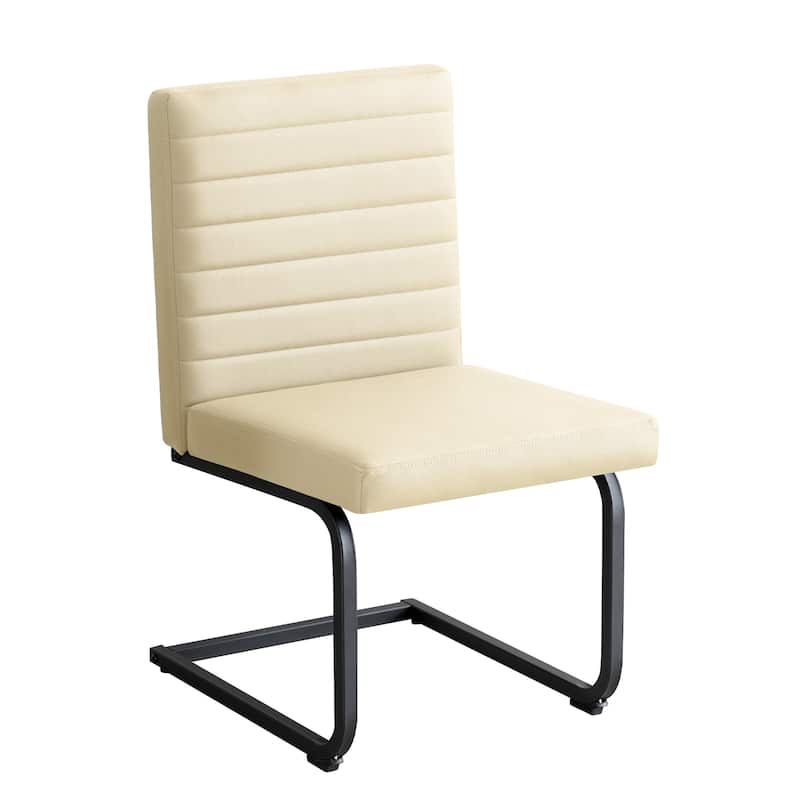 Dining Chairs Set of 2, Upholstered Kitchen Chairs with Metal Legs, Armless Chair with Comfortable Seat, Easy Assembly