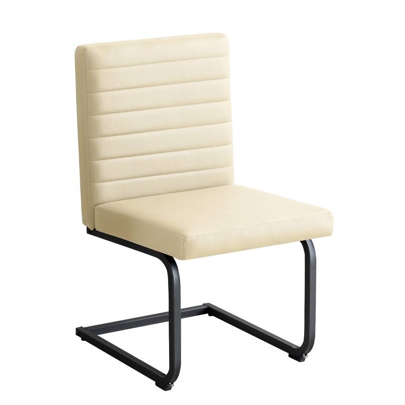 Modern 2 Piece Armless Dining Chairs with Metal Legs, Upholstered for Dining Room Kitchen Bedroom Living Room