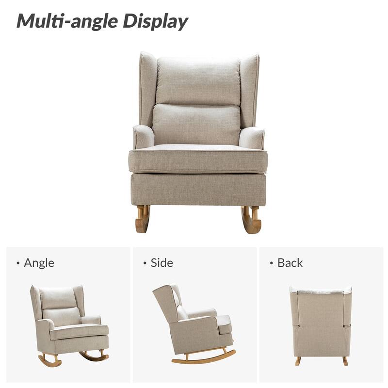 Antolin Modern Rocking Chair with Upholstery Removable Cushions Set of 2 by HULALA HOME