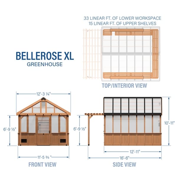 Backyard Discovery Bellerose XL 13'x11' Cedar Wood Greenhouse