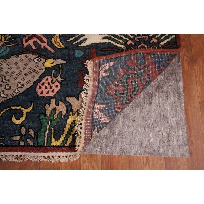 Animals Design Blue Ziegler Large Area Rug Hand-Knotted Wool Carpet - 10'2"x 19'5"