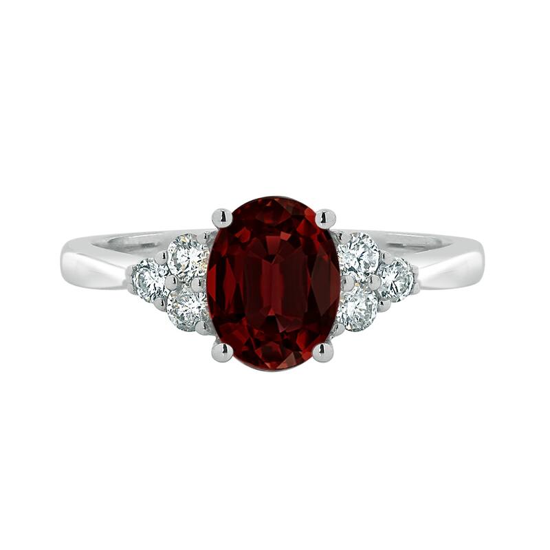 Auriya 1 1/10ct Oval Garnet and Diamond Engagement Ring 1/4ctw 14k Gold