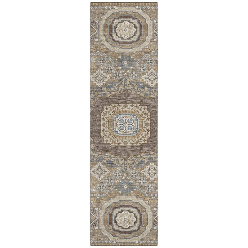 Machine Washable Indoor/ Outdoor Traditonal Isaiah Chantille Rug