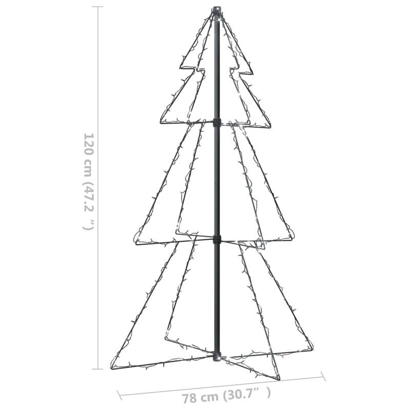 vidaXL Christmas Cone Tree Artificial Xmas Tree with LEDs Christmas Lighting