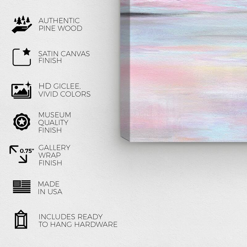 Wynwood Studio Nature and Landscape Pastel Morning Pink and Pastel Pink Nautical & Coastal Wall Art Canvas Print