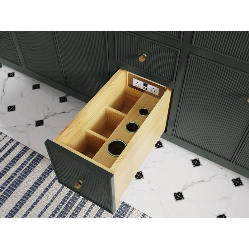 Willow Collections 36 in W x 22 in D Sonoma Center Sink Free Standing Reeded Bathroom Vanity with Countertop
