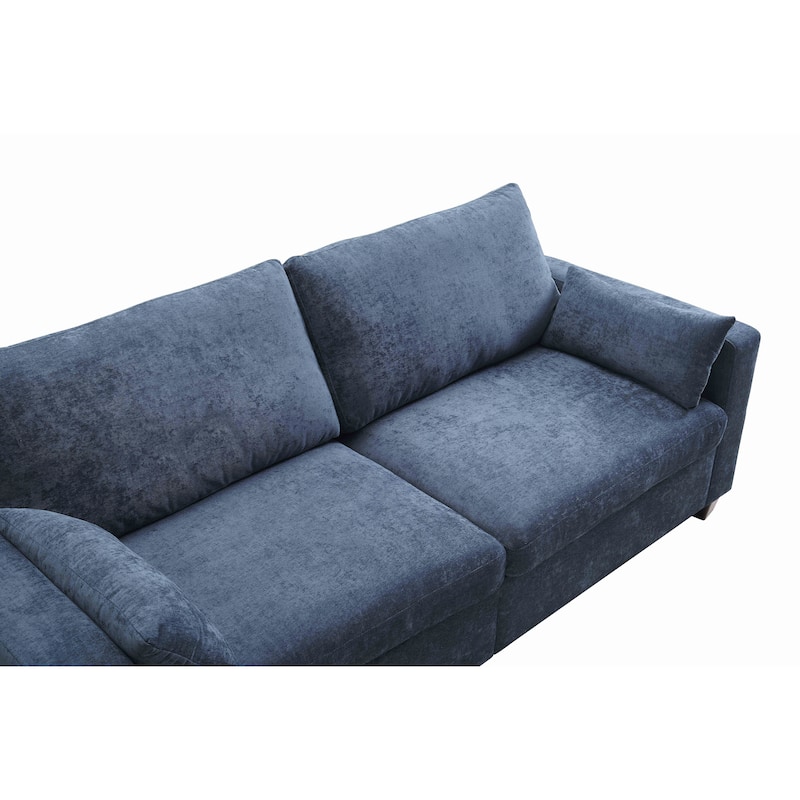 Modern Loveseat Sofa for Living Room, Removable Cover, Spring Cushions, Solid Wood Frame, Wide Armrest for Small Space
