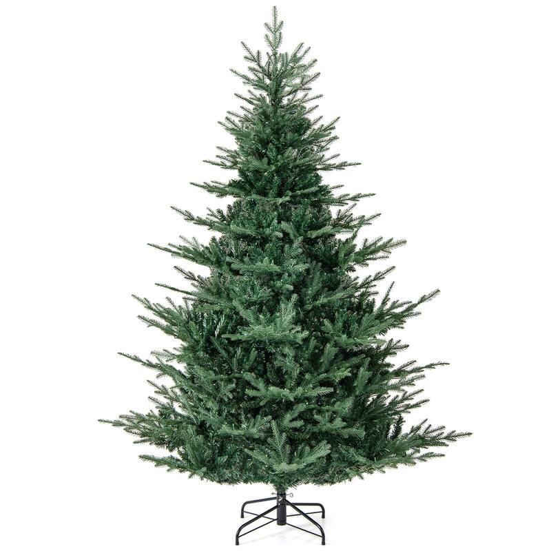 Costway 6/7 FT Artificial Christmas Tree with 830 Branch Tips 260 LED - See Details - Green