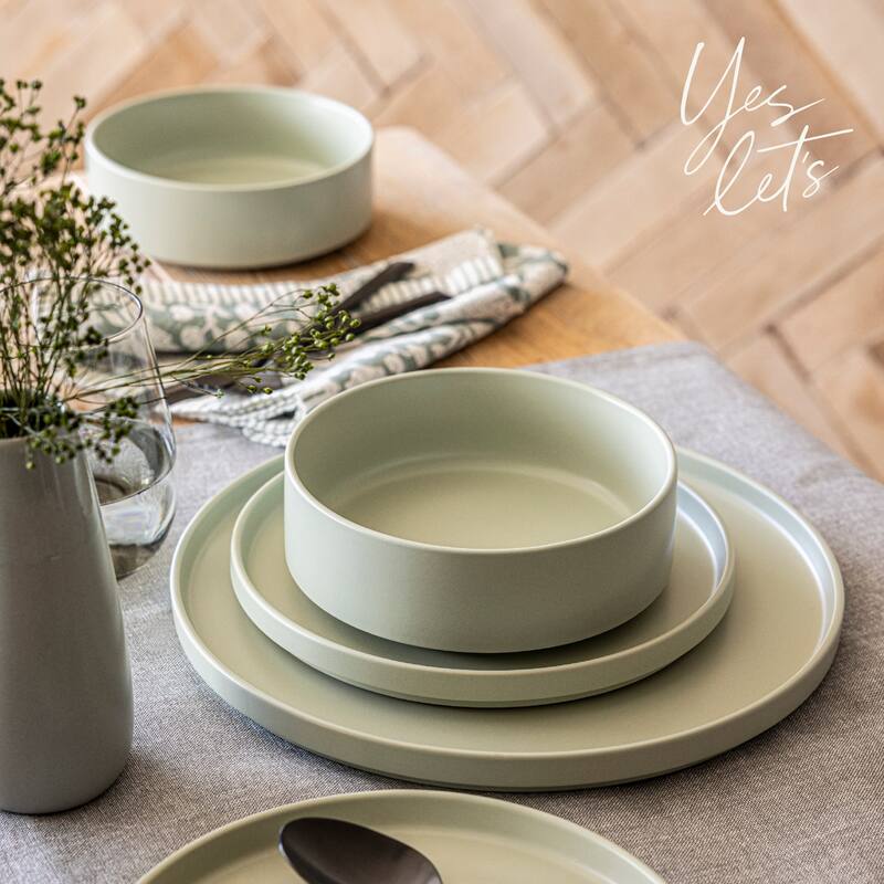 over&back Stackable Semi-Matte Stoneware Dinnerware