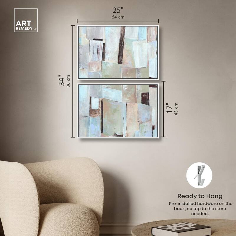 Crossed Lines Canvas Set of 2 by Art Remedy