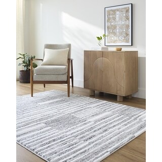 Livabliss Andorra Plus Modern & Contemporary Stripe Area Rug