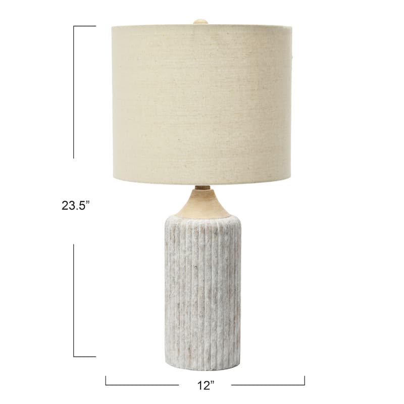 12" Round Cement Desk Lamp