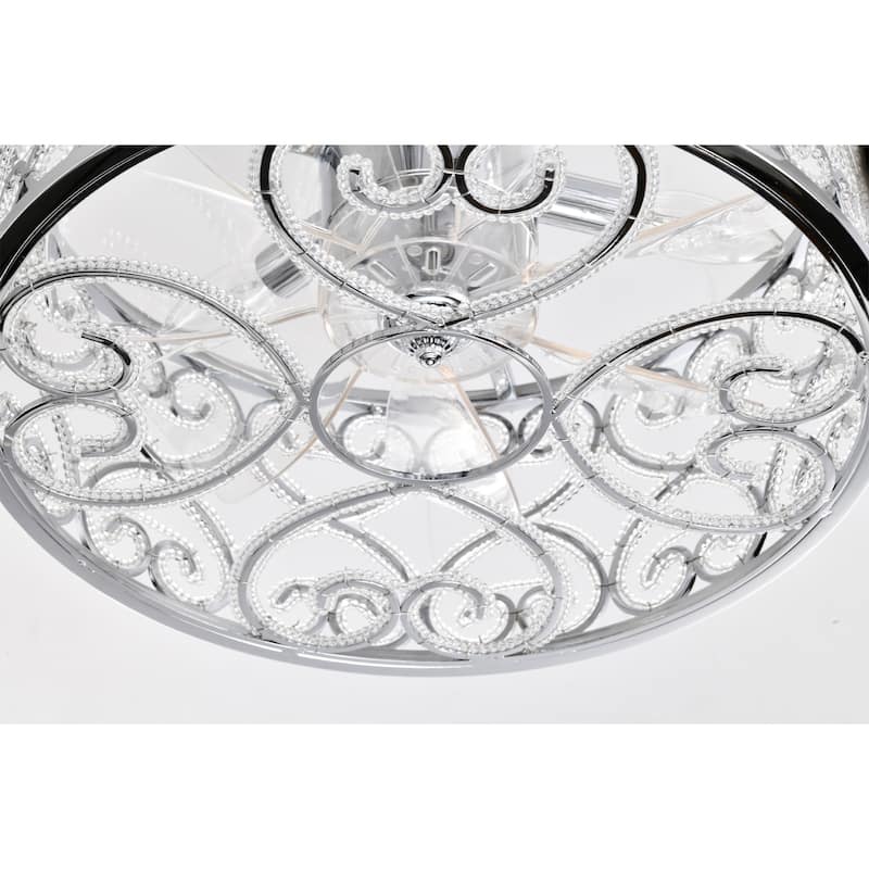 Sepp 16 Inch Chrome Polish Crystal Fandelier - N/A