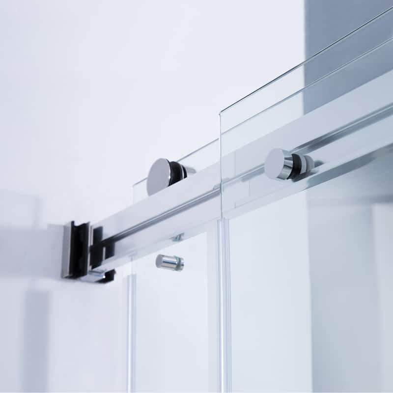 Spezia 64"W x 76"H Sliding Frameless Shower Door in Polished Chrome