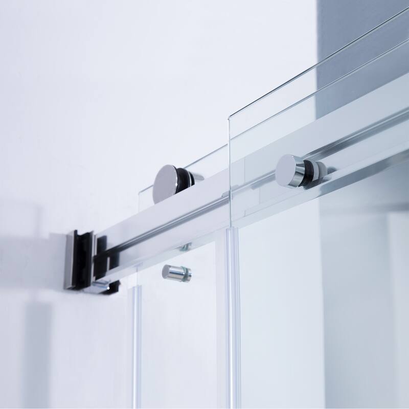 Spezia 64" W x 76" H Sliding Frameless Shower Enclosure,Chrome