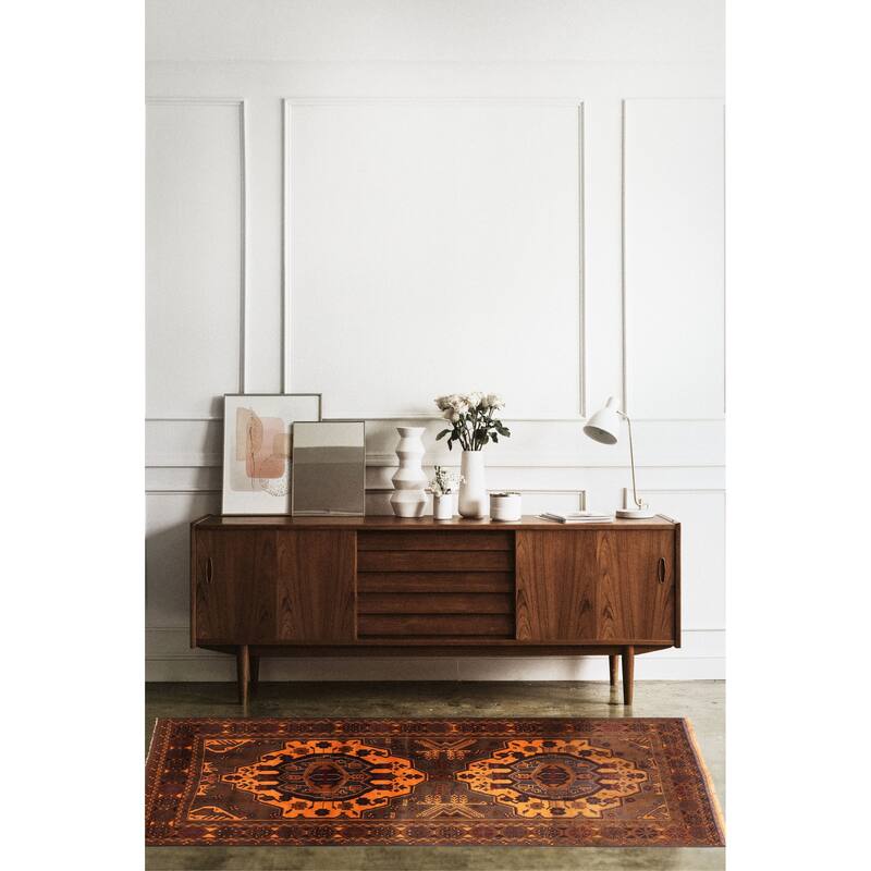 ECARPETGALLERY Hand-knotted Teimani Brown Wool Rug - 3'10 x 6'11