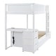 preview thumbnail 11 of 15, Stylish Design Wood Bunk Bed with Maximized Storage Space, Build-in Ladder and Desk, White