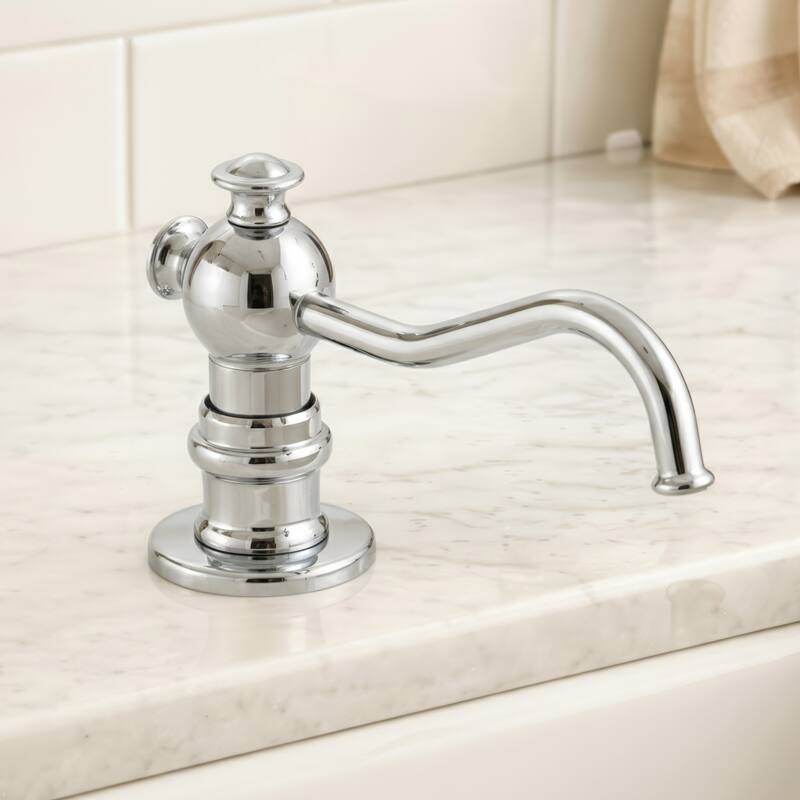 Whitehaus 5" Deck Mount Solid Brass Kitchen Soap And Lotion Dispenser