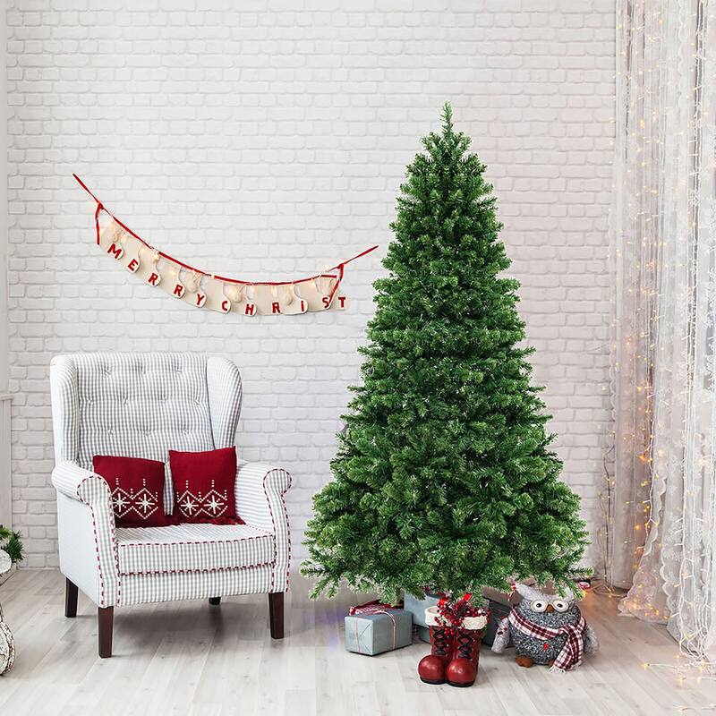 Gymax 6 FT Pre-Lit PVC Christmas Tree & Storage Bag w/ Warm White LED