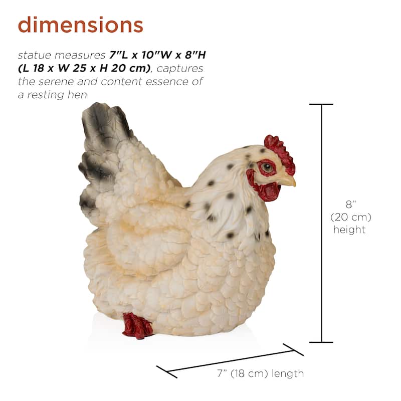 Magnesium Oxide Resting White Hen Statuary