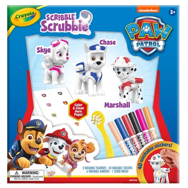 slide 2 of 6, Crayola Scribble Scrubbie Paw Patrol 3 Count Deluxe Set - Assorted Assorted - Kids