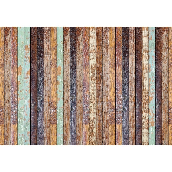 Brewster WG5192-4P-1 Vintage Wooden Wall 100" x 144-3/4" Non-Pasted Repositionable Vinyl Coated Paper Mural - 4 Panels