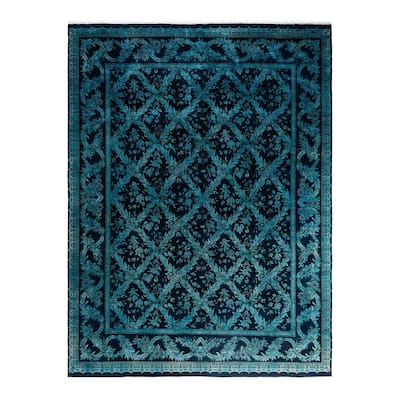 Fine Vibrance One-of-a-Kind Hand-Knotted Area Rug - Black, 9' 1" x 11' 10" - 9' 1" x 11' 10"