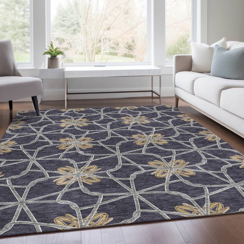 Premium Washable Super Soft Contemporary Tangle Mayfield Rug