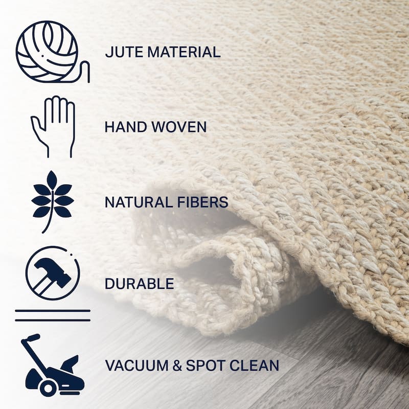 JONATHAN Y Estera Hand Woven Herringbone Chunky Jute Area Rug