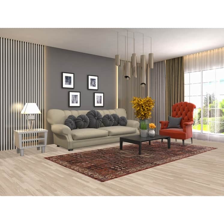 Garden Design Bakhtiari Persian Antique Rug Hand-knotted Wool Carpet - 4'8"x 9'4"