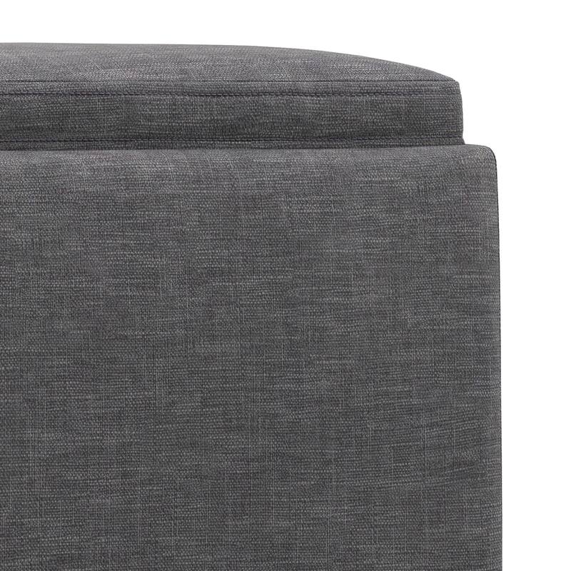 WYNDENHALL Evianna 18 inch Wide Contemporary Storage Ottoman with Tray