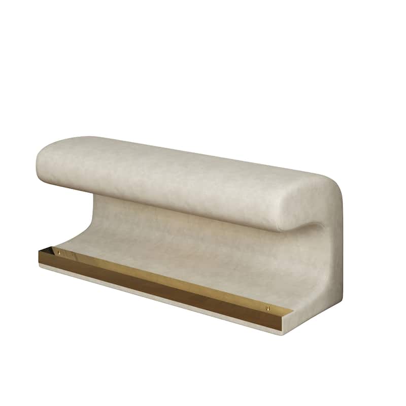 Entryway Bench Leather Upholstered Ottoman with LED sensor light for living room ,bedroom,end of bed