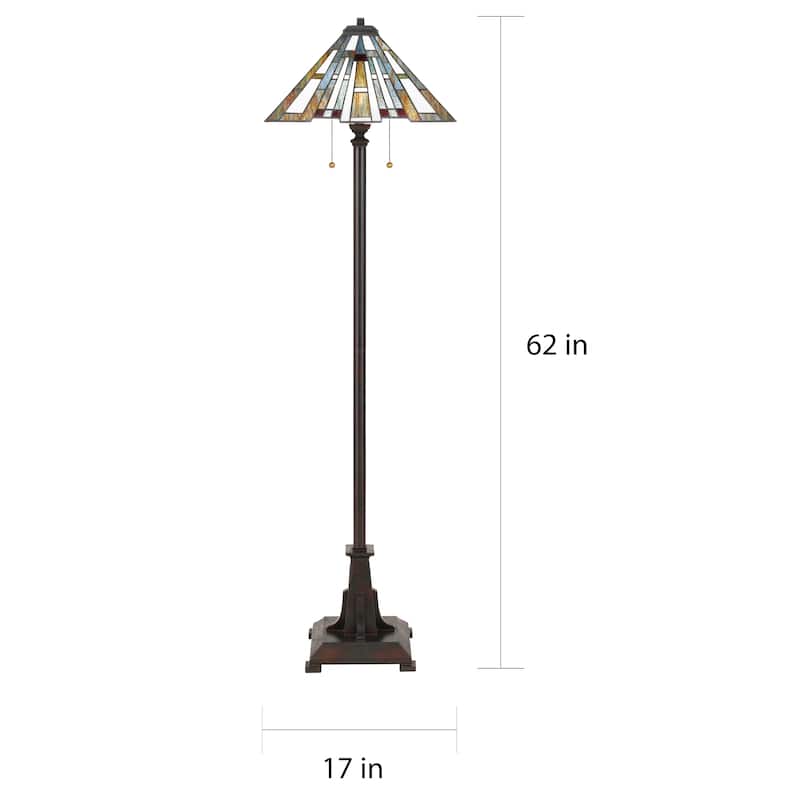 Copper Grove Apikakai 2-light Bronze Tiffany-style Floor Lamp