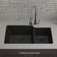 preview thumbnail 4 of 7, 32 Inch Lexicon Platinum Quartz Composite Drop-in Undermount Galaxy Black - 19" W x 32" L x 9.75" H