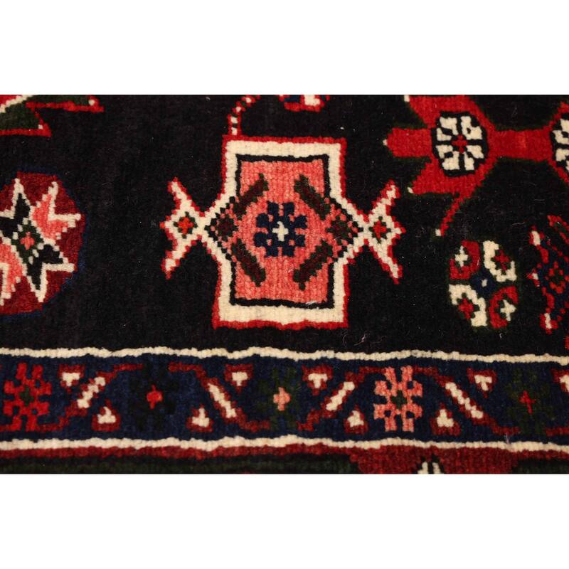 ECARPETGALLERY Hand-knotted Anadol Black, Red Wool Rug - 4'6 x 7'0