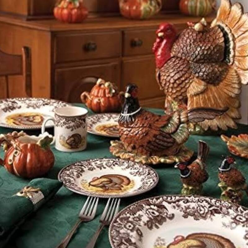 Spode Set of 4 Woodland Turkey Ascot Cereal Bowls - 8-Inch