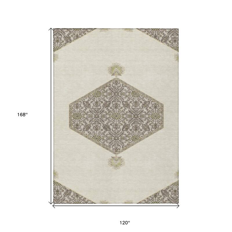 HomeRoots Oriental Traditional Rectangle Outdoor Rug