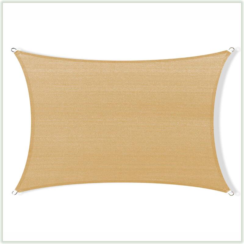 ColourTreeUSA Rectangle Sun Shade Sail HDPE Mesh Fabric Screen Canopy UV Block 190 GSM
