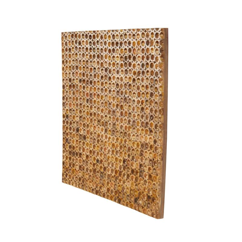 Mango Wood Abstract Handmade Stacked Tree Trunks Home Wall Decor - Brown - Roche River Decor