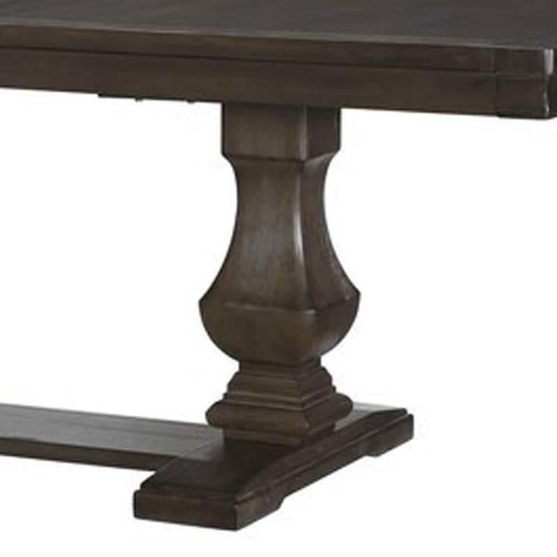 Kely Extendable Dining Table, 76-94 Inch Dark Brown Top, Trestle Base - Espresso Brown